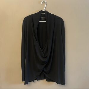 Lane Bryant Black Twist Front Drape Blouse – Plus Size 14/16 EUC